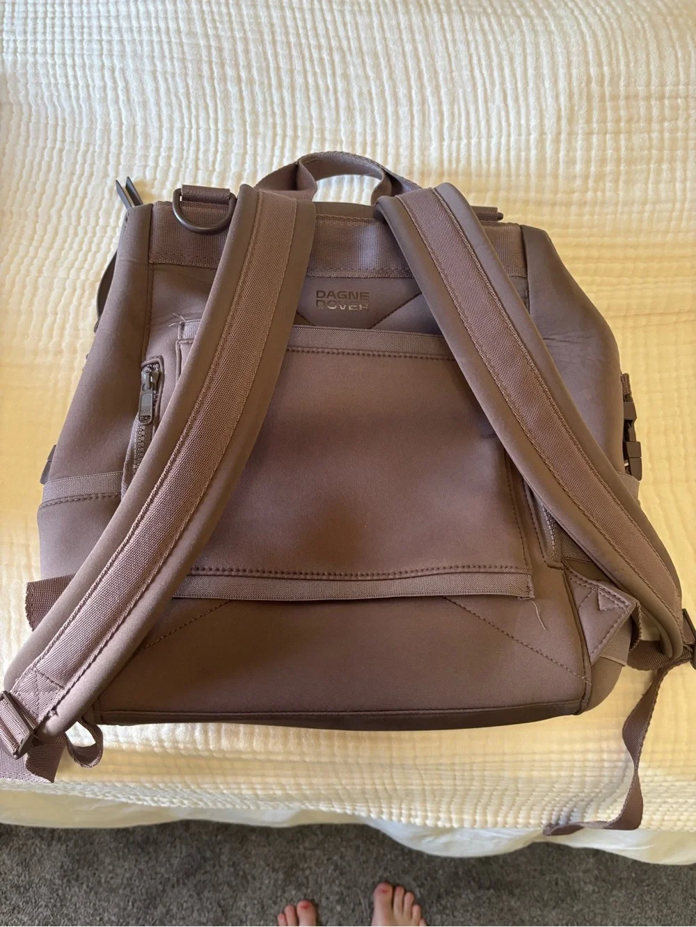Dagne Dover in Dune Landon carryall and Indi diaper bag Set